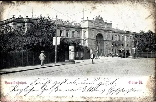 Ak Gera Reuß in Thüringen, Hauptbahnhof