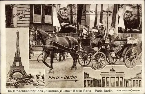 Ak Berlin, Letzte Droschkenfahrt nach Paris, Gustav Hartmann