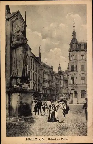 Ak Halle an der Saale, Roland am Markt