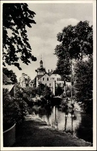 Ak Einsiedel Chemnitz, Kirchturm, Weiher