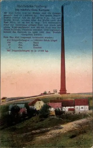 Ak Halsbrücke in Sachsen, Hohe Esse, Schornstein