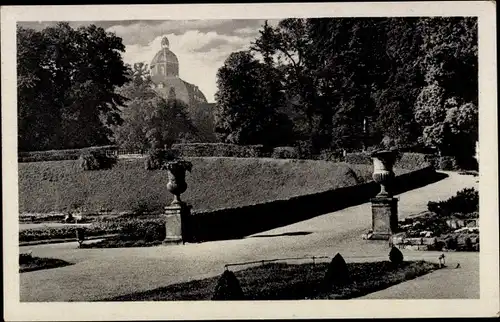 Ak Gotha in Thüringen, Orangerie, Park, Kuppel, Vasen