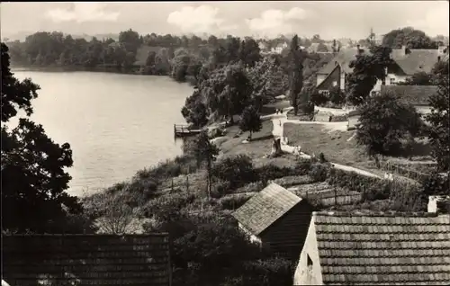 Ak Dorf Zechlin Rheinsberg, Uferpartie, Häuser