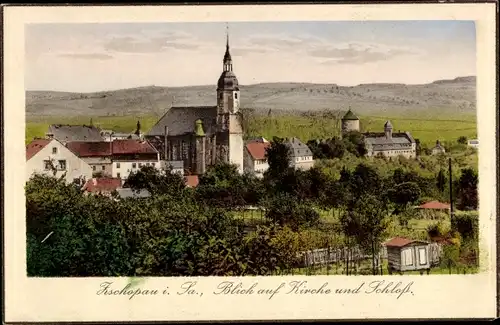 Ak Zschopau im Erzgebirge Sachsen, Kirche, Schloss