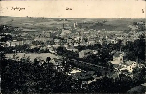 Ak Zschopau im Erzgebirge Sachsen, Totalansicht