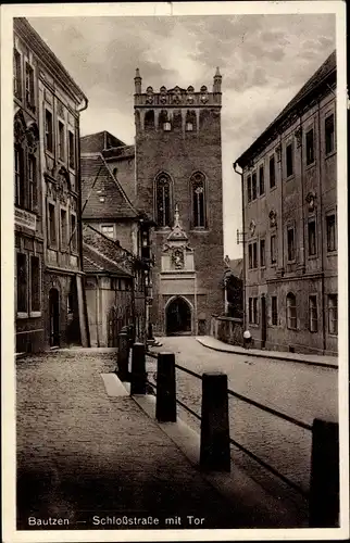 Ak Bautzen in der Oberlausitz, Schlossstraße, Tor