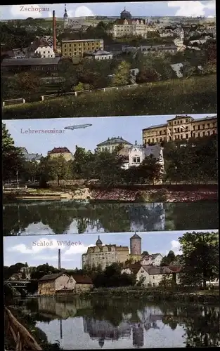 Ak Zschopau im Erzgebirge Sachsen, Schloss Wildeck, Lehrerseminar