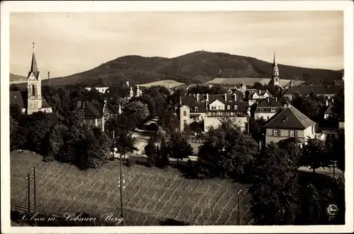 Ak Löbau in Sachsen, Ort mit Löbauer Berg