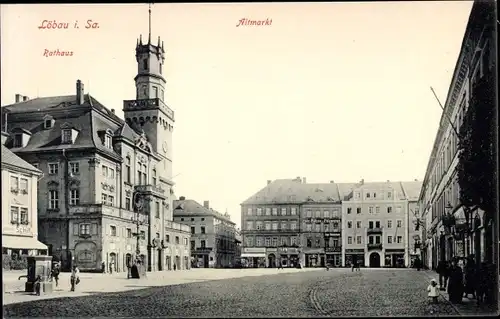 Ak Löbau in Sachsen, Altmarkt, Rathaus