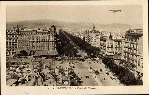 Ak Barcelona Katalonien Spanien, Paseo de Gracia