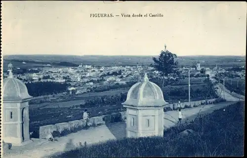 Ak Figueras Katalonien, Blick von der Burg