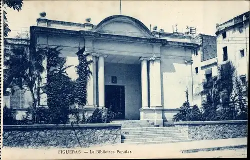 Ak Figueras Katalonien, Die Volksbibliothek