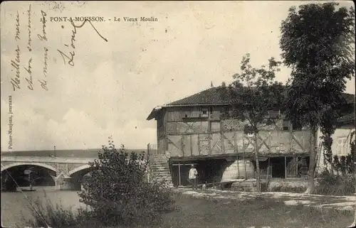 Ak Pont à Mousson Mussenbrück Lothringen Meurthe et Moselle, Mühle, Brücke