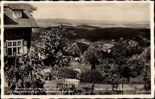 Ak Burkersdorf Saalfelder Höhe Saalfeld an der Saale Thüringen, Fernblick vom Haus Bergfrieden