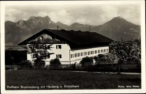 Ak Brannenburg in Oberbayern, Heuberg, Kranzhorn, Postheim