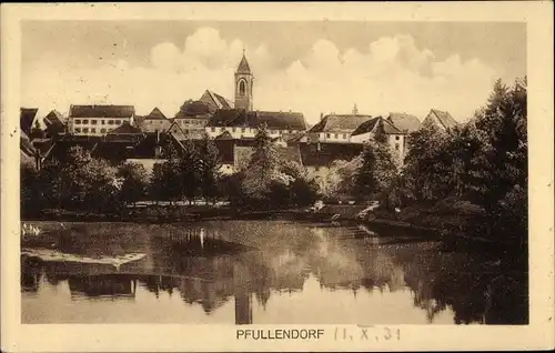 Ak Pfullendorf in Baden, Kirchturm, Gew'sser