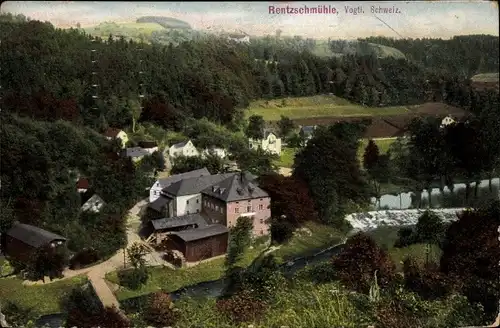 Ak Rentzschmühle Pöhl im Vogtland, Panorama