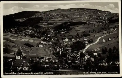 Ak Brunndöbra Klingenthal im Vogtland Sachsen, Aschberg, Panorama