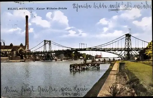 Ak Wilhelmshaven an der Nordsee, Kaiser Wilhelm-Brücke