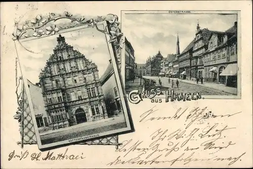 Ak Hameln an der Weser Niedersachsen, Rattenfängerhaus, Osterstraße