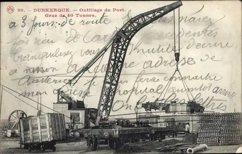 Ak Dunkerque Dunkerque Nord, Hafenwerkzeuge