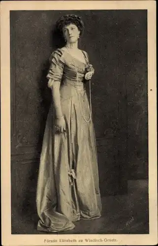 Ak Elisabeth Marie zu Windisch Graetz, Kleid