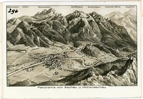 5 Glas Negative Aschau im Chiemgau Oberbayern, Telegramm, Gebirge, Gesamtansicht