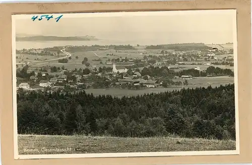 8 Glas Negative Bernau am Chiemsee, Zaun, Kirche, Dorf