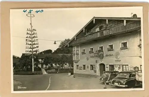 8 Glas Negative Bernau am Chiemsee, Zaun, Kirche, Dorf