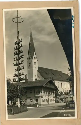 8 Glas Negative Bernau am Chiemsee, Zaun, Kirche, Dorf