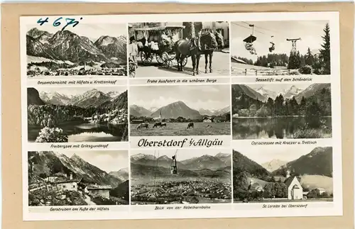 7 Glas Negative Oberstdorf im Oberallgäu, diverse Ansichten, Gesamtansicht, Alpen