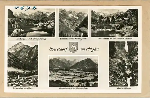 7 Glas Negative Oberstdorf im Oberallgäu, diverse Ansichten, Gesamtansicht, Alpen