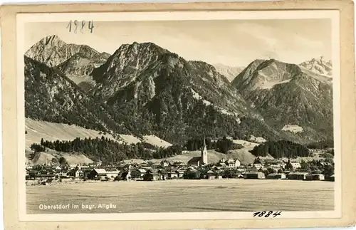 7 Glas Negative Oberstdorf im Oberallgäu, Zaun, Gesamtansicht, Alpen