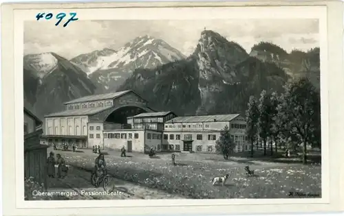 6 Glas Negative Oberammergau in Oberbayern, Bildtelegramm, Alpen, Dorfansicht