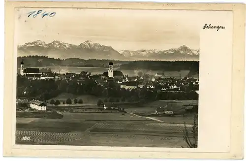 5 Glas Negative Schongau in Oberbayern, Rathaus, Kirche, Totale