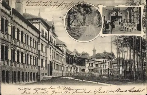 Ak Gommern Sachsen Anhalt, Heilstätte Vogelsang, Totalansicht, Innenansicht