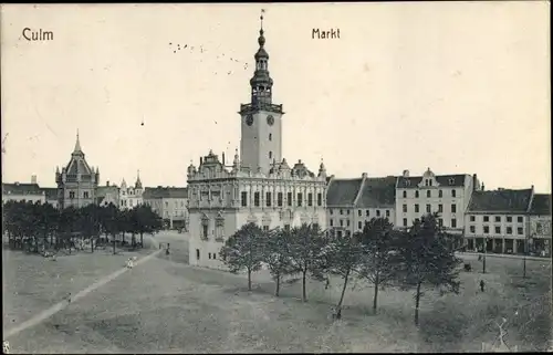 Ak Chełmno Kulm Culm Weichsel Westpreußen, Markt, Rathaus