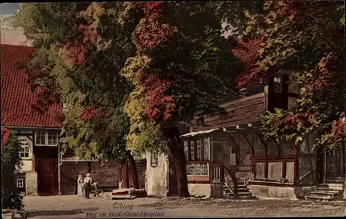 Ak Elbląg Elbing Westpreußen, Hof im Heilig Geist Hospital