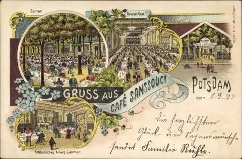 Litho Potsdam in Brandenburg, Cafe Sanssouci, Innenansicht