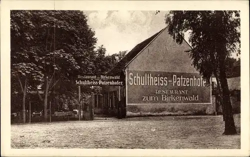 Ak Nowawes Babelsberg Potsdam, Restaurant zum Birkenwald, Schultheiss Patzenhofer, Stahnsdorferstr.