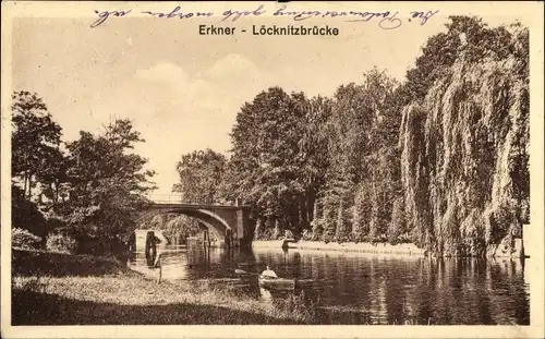 Ak Erkner in Brandenburg, Löcknitzbrücke