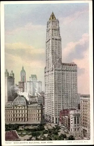 Ak Manhattan New York City USA, Woolworth-Gebäude