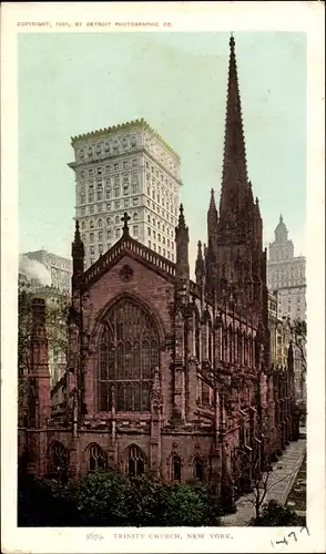 Ak Manhattan New York City USA, Trinity Church