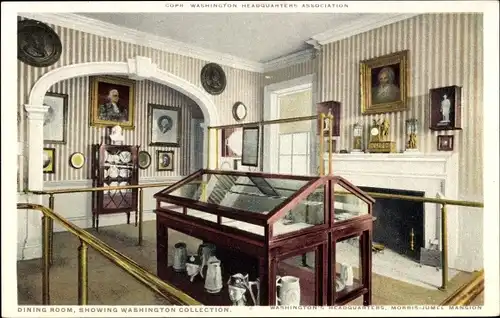 Ak New York City USA, Morris-Jumel Mansion, Esszimmer, Washington Collection