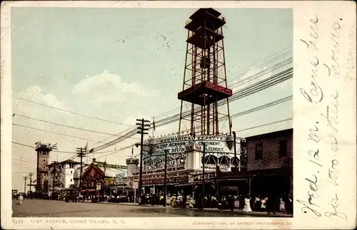 Ak Coney Island Brooklyn New York City USA, Surf Avenue