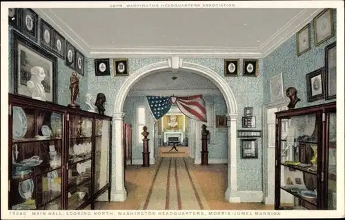 Ak New York City USA, Morris-Jumel Mansion, Hauptsitz in Washington, Haupthalle