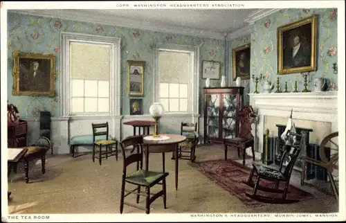 Ak New York City USA, Morris-Jumel Mansion, Hauptsitz in Washington, The Tea Room