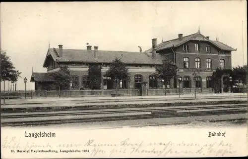 Ak Langelsheim am Harz, Bahnhof, Gleisseite