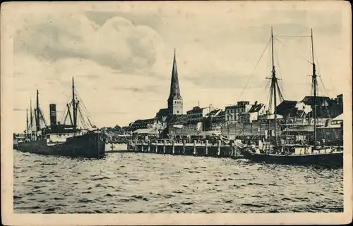 Ak Hansestadt Rostock, Hafen, Petrikirche