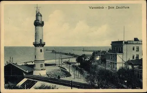 Ak Ostseebad Warnemünde Rostock, Leuchtturm